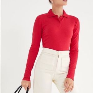 Urban Outfitters Long Sleeve Polo Top
